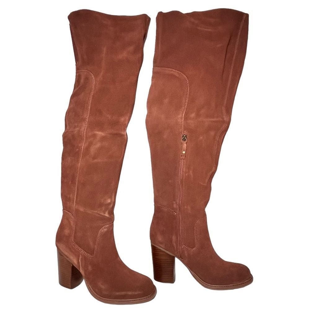 Kelsi Dagger Logan Suede Wide Calf Over the Knee Boots